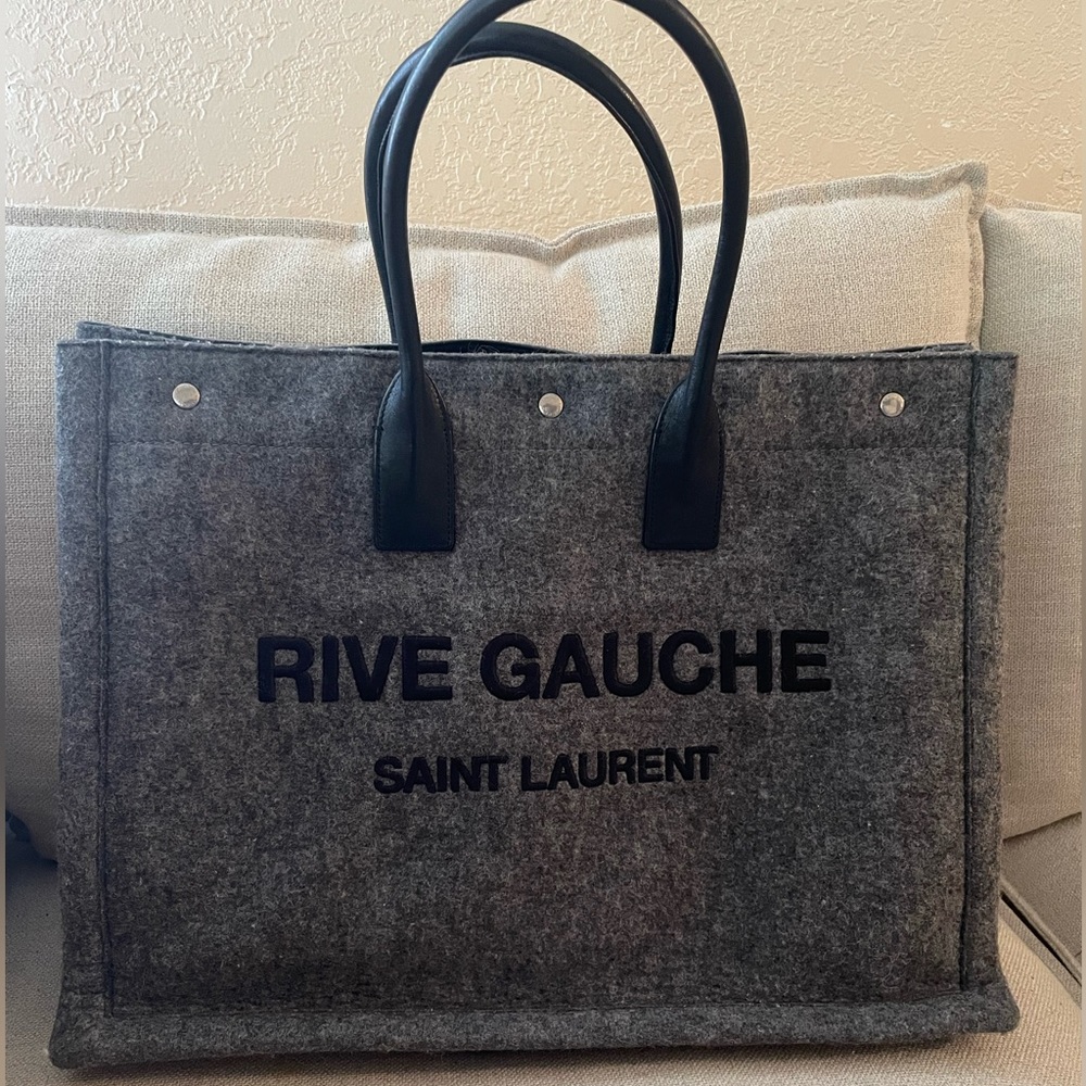 RARE Saint Laurent rive gauche wool tote